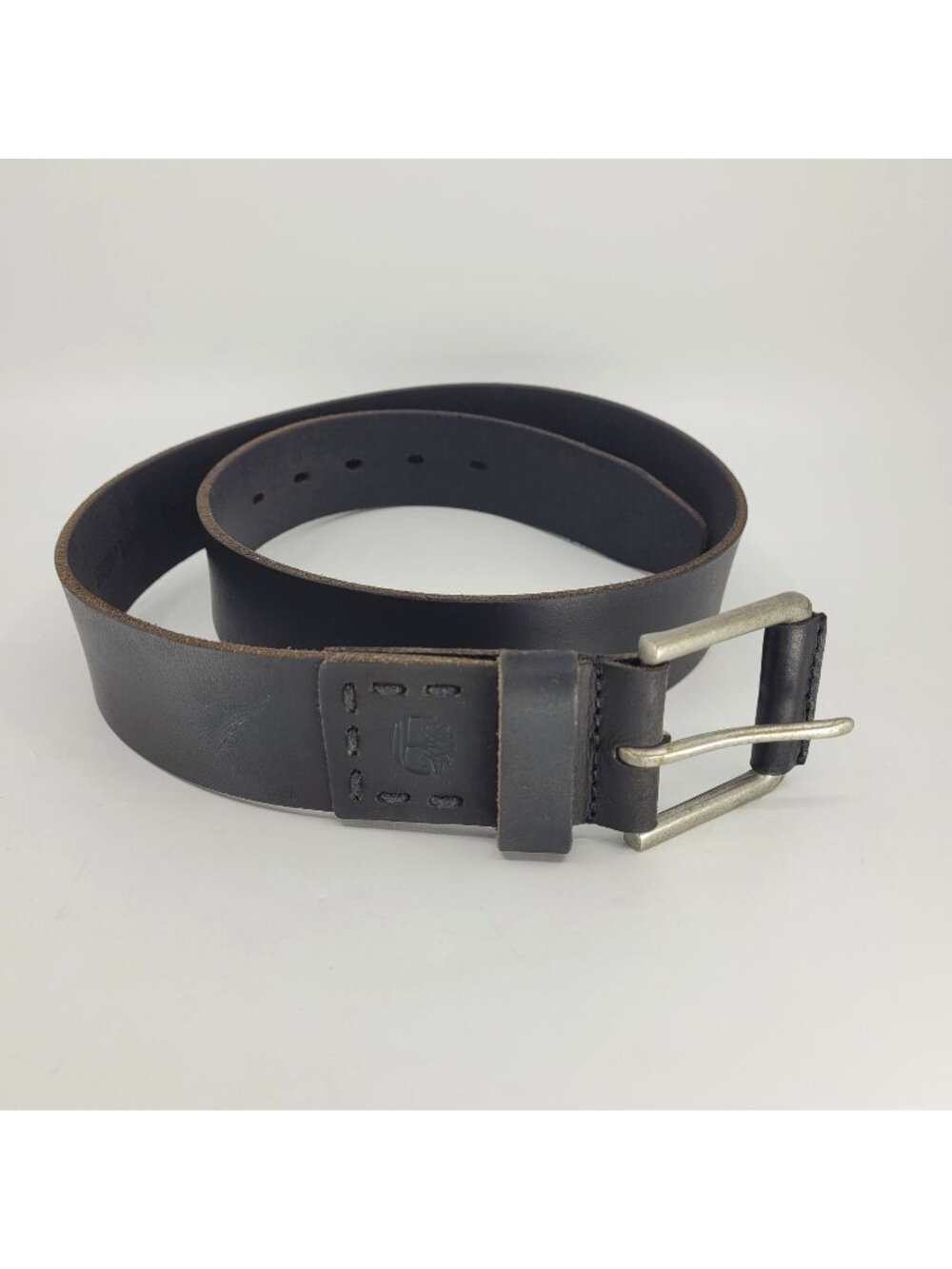 TIMBERLAND Men's Size 34 Leather Belt Super Deep Brown/Black 1.5" Width